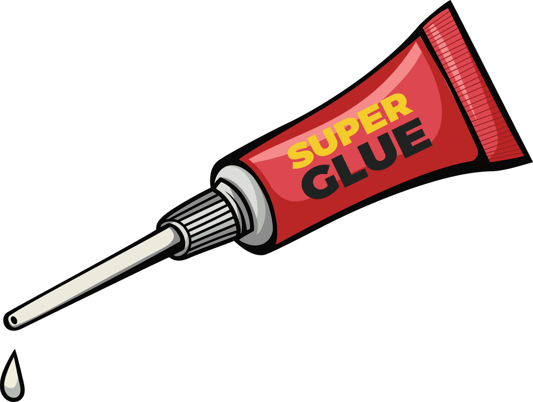 Transparent Super Glue Tube on Clear Background