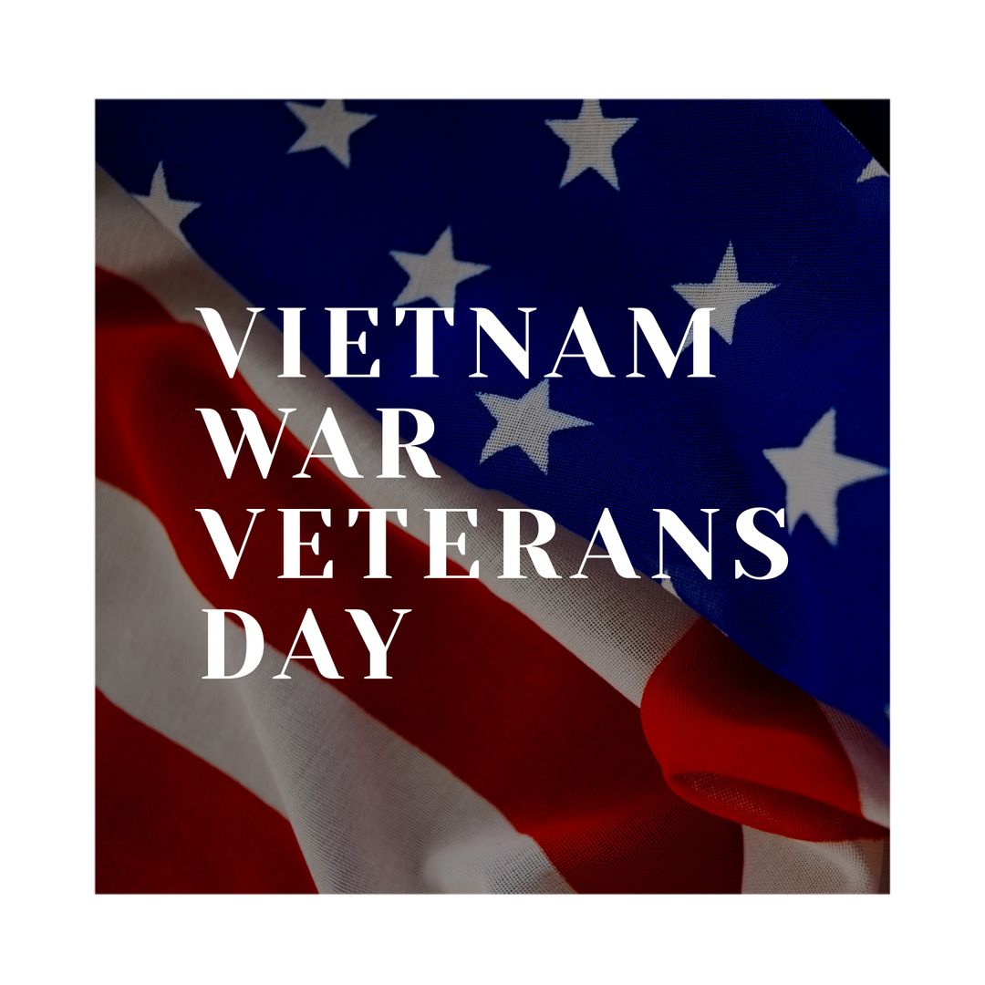 National Vietnam War Veterans Day Overlaid on American Flag - Download Free Stock Templates Pikwizard.com