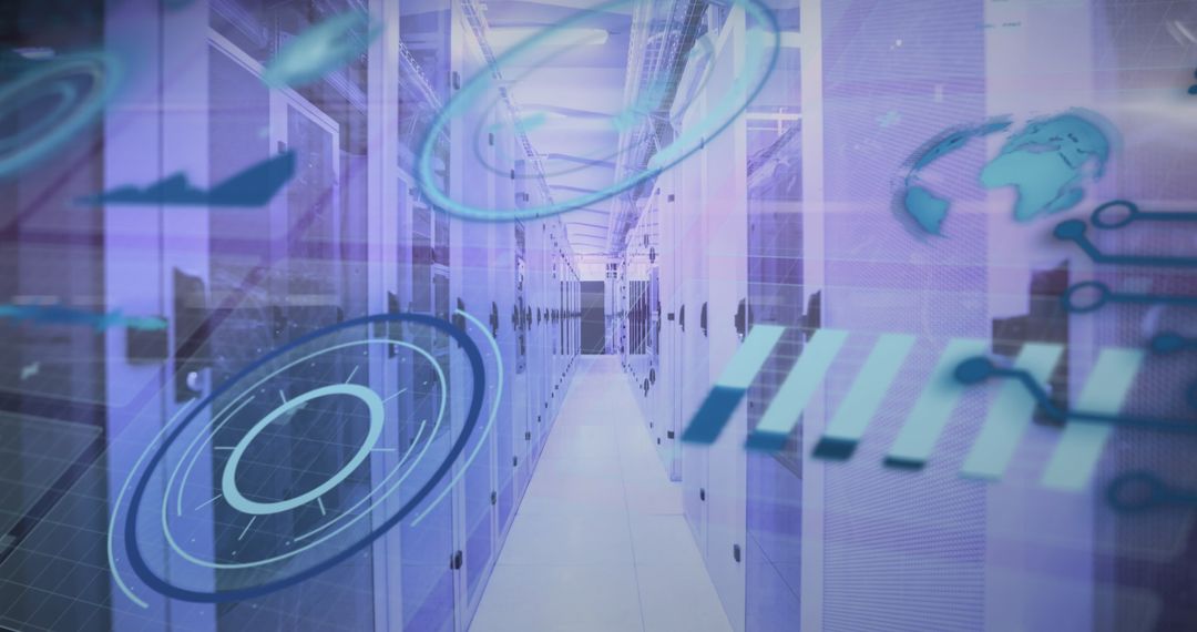 Digital Projection with Waves and Graphs in Modern Server Room