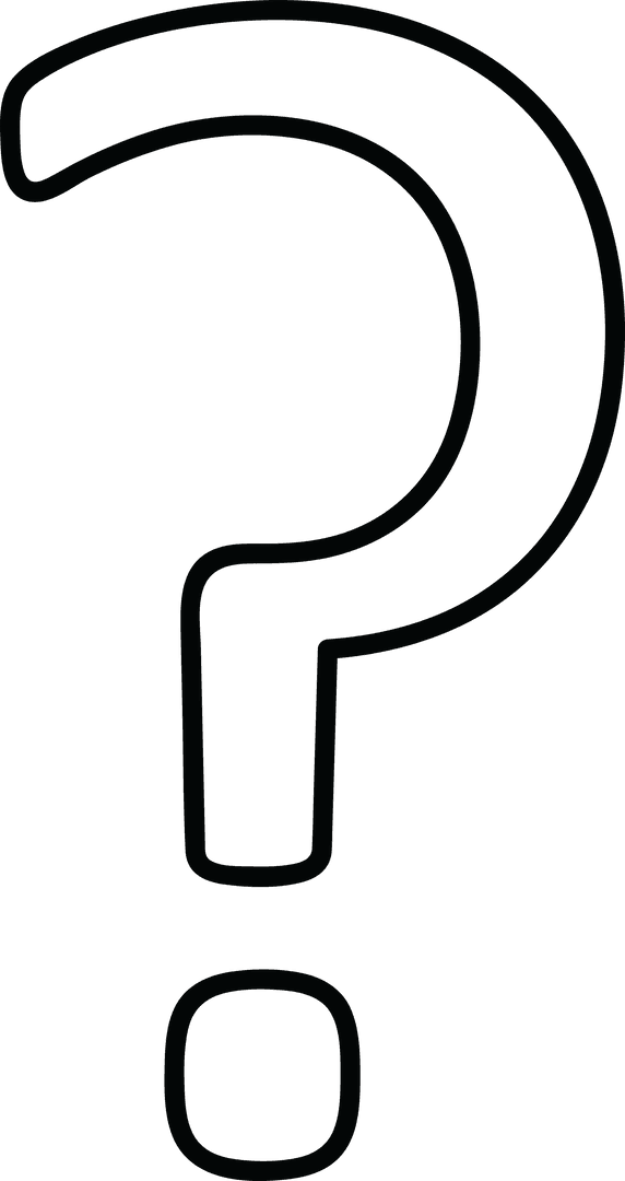 Large Black Question Mark on Transparent Background, Concept of Inquiry