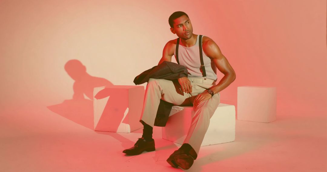 Stylish Man in Dangree Lights, Artfully Captured Fashion Imagery