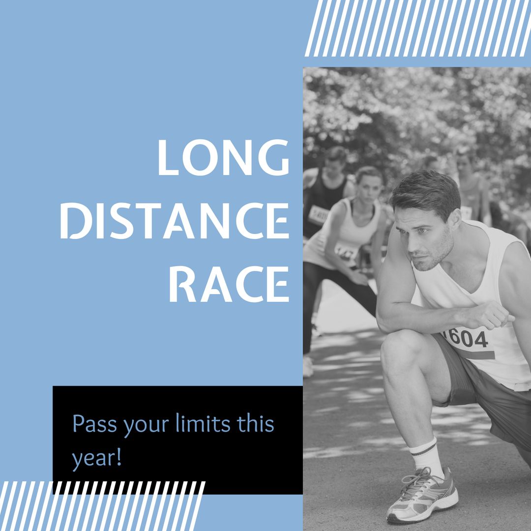 Caucasian Athletes Preparing for Long Distance Race, Fitness Motivation