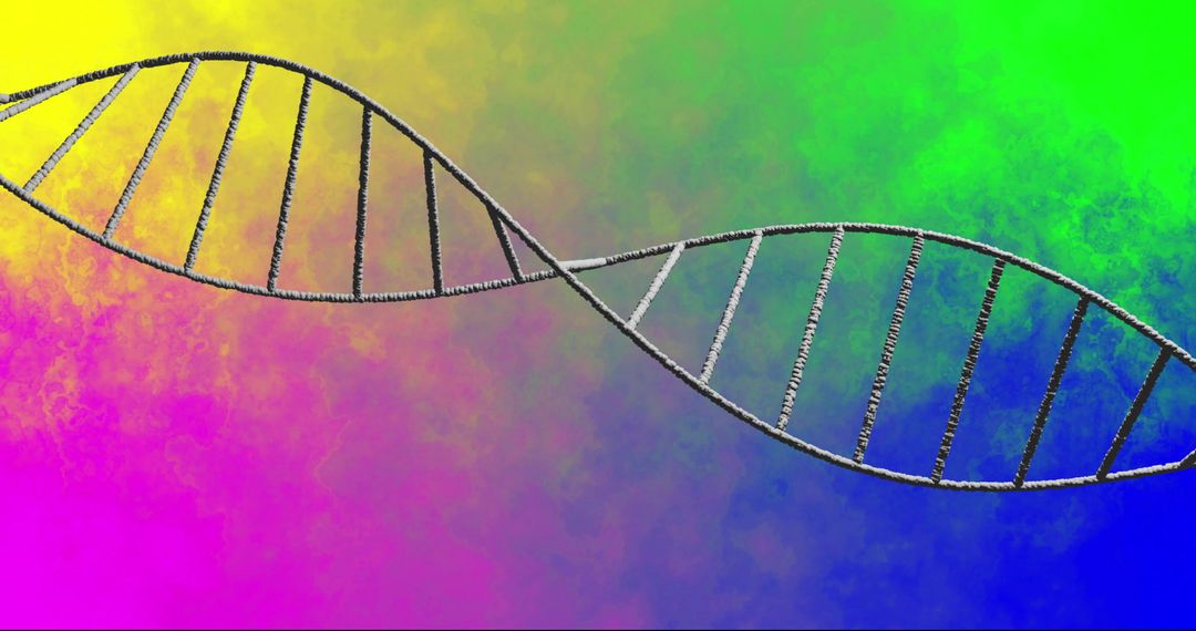 DNA Strand Concept on Colorful Gradient Background