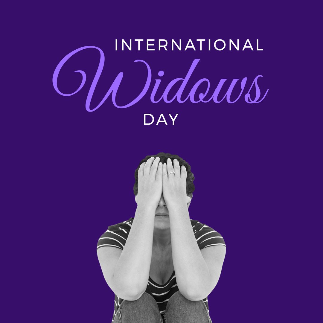 International Widows Day Awareness Concept on Violet Background