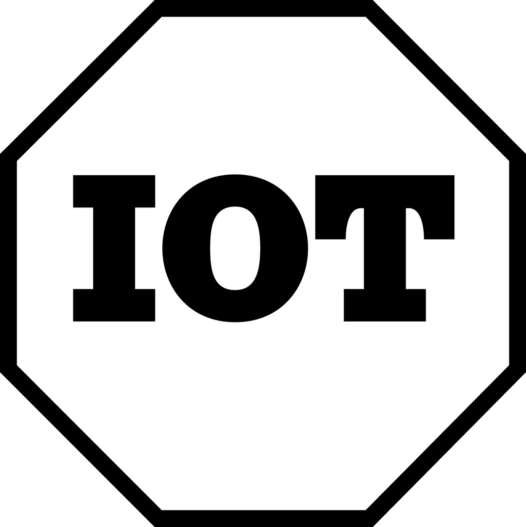 IoT Text Sign on Transparent Background Digital Illustration