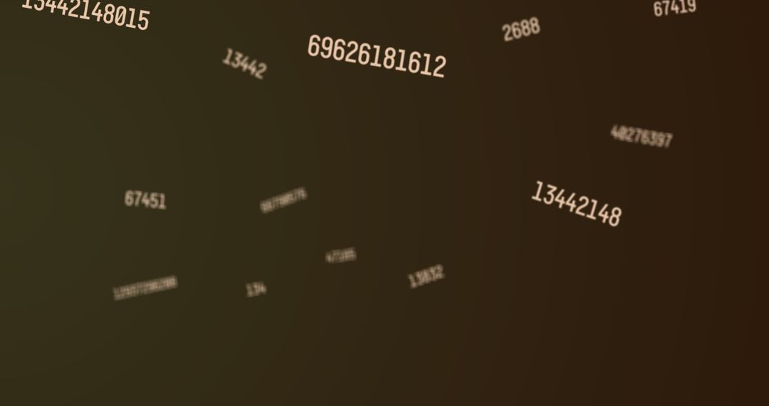 Futuristic Fast-Moving Floating Numbers on Brown Background