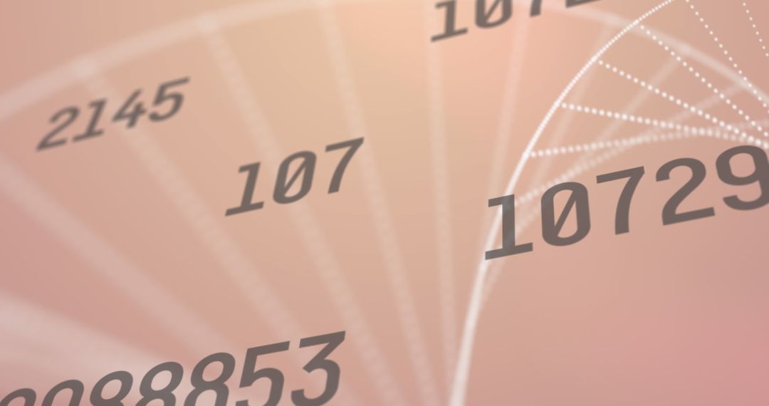 Dynamic Data Abstract with Numerals on Pink Background