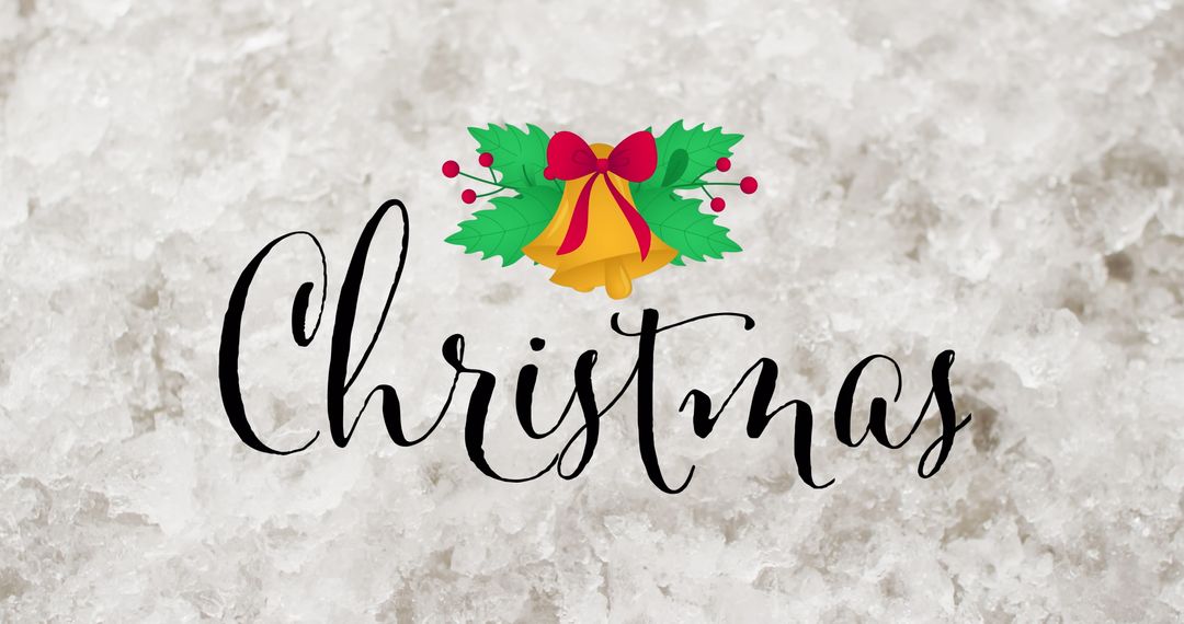 Christmas celebration text on snow background