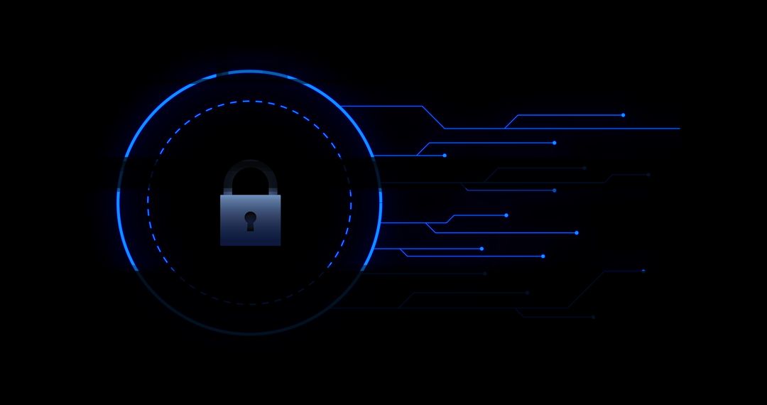 Glowing Blue Padlock Symbolizing Cybersecurity and Digital Protection
