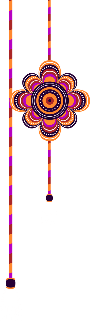 Bohemian Floral Medallion on Transparent Background