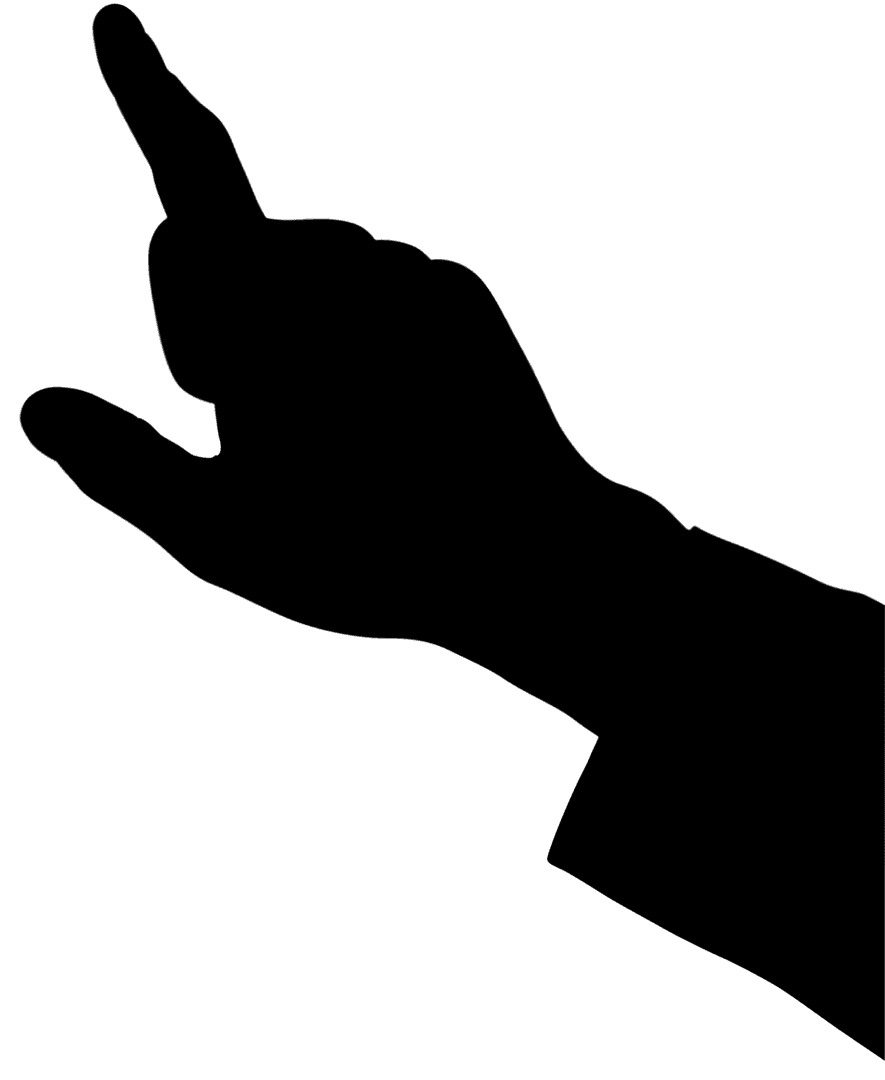 Digital Hand Silhouette Rectangle Transparent Background