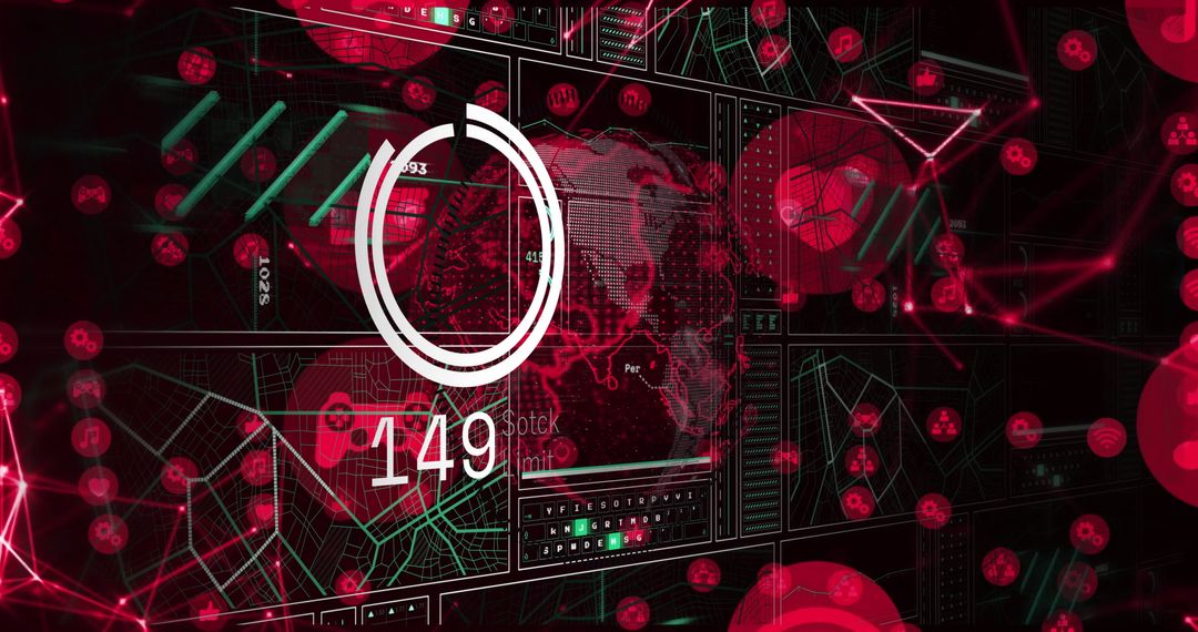 Futuristic Digital Data Interface with Numeric Analysis