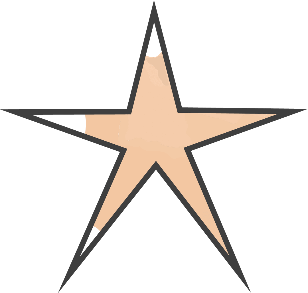 Transparent background star with minimalist design features