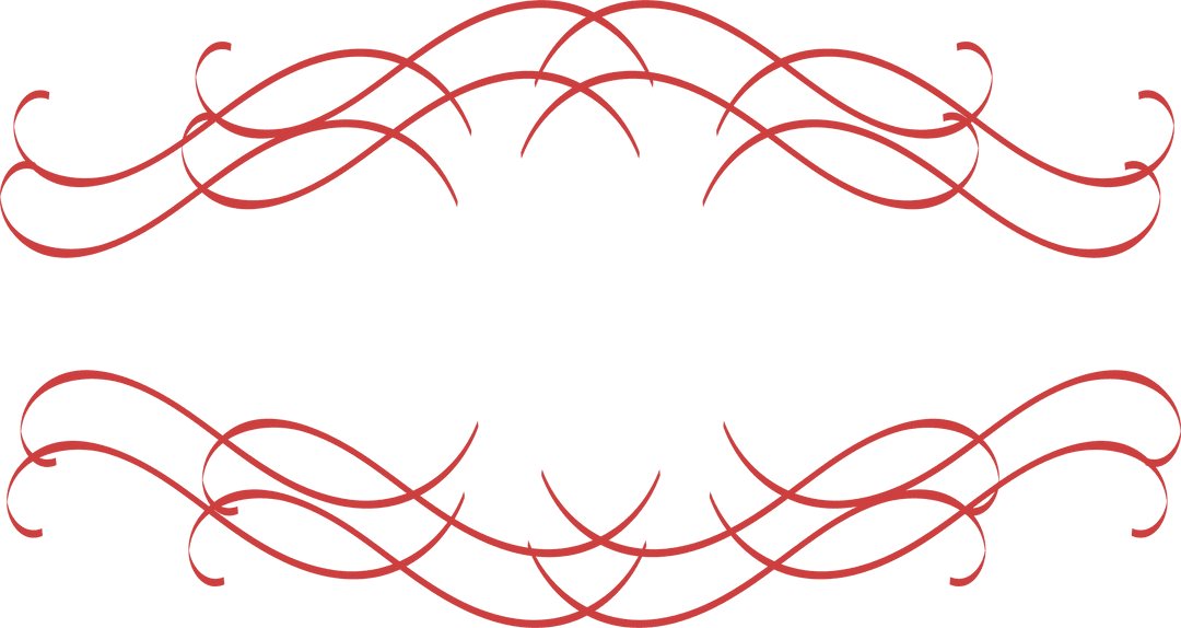 Elegant Red Decorative Frame on Transparent Background