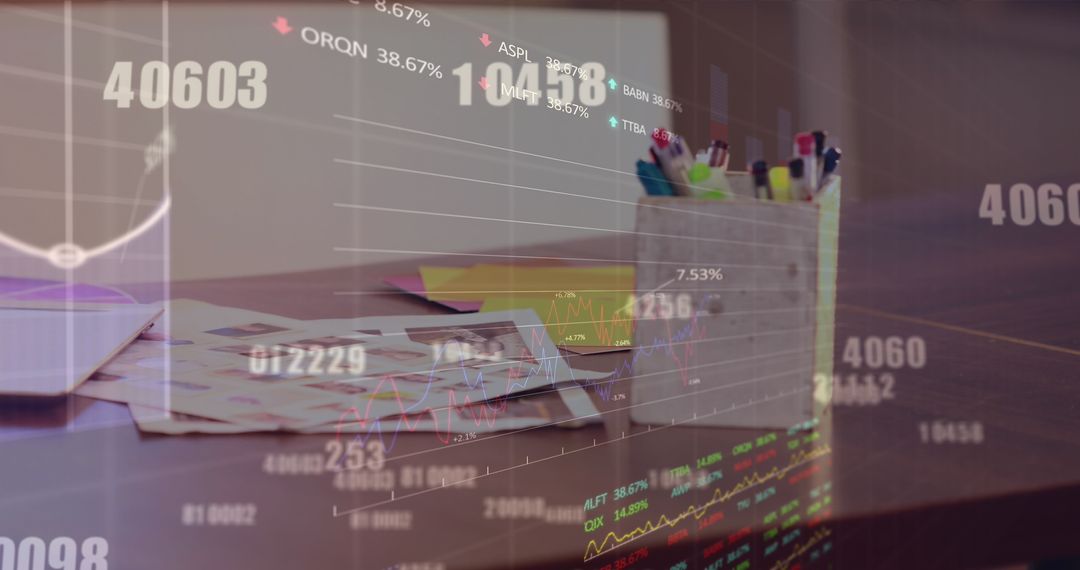 Stock Market Data Overlay on Business Workspace