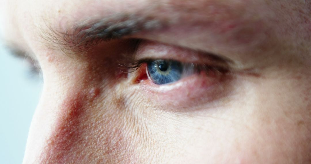 Close-up of a Caucasian person's eye showing a bruised skin area, with copy space - Free Images, Stock Photos and Pictures on Pikwizard.com