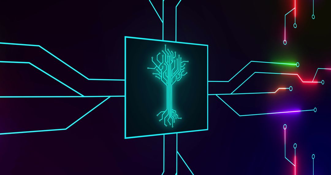 Digital Circuit with Futuristic Tree Design