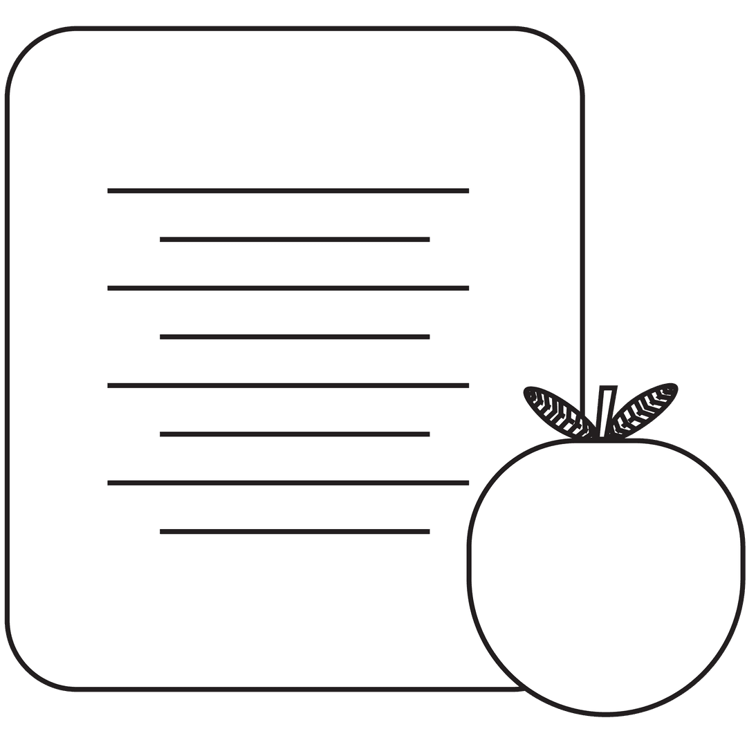 Transparent Card with Lines and Apple Illustration Mockup