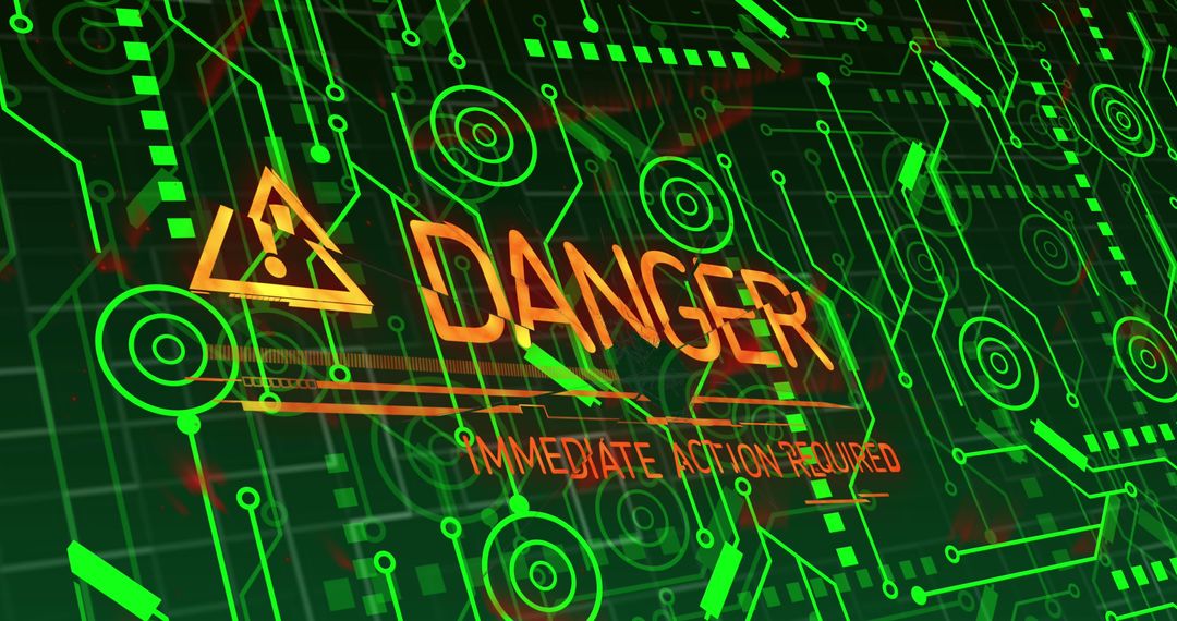 Warning Message on Futuristic Digital Interface