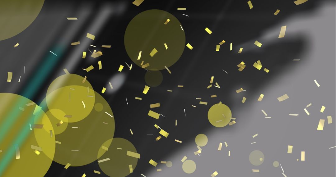 Abstract Confetti with Bokeh Lights on Dark Digital Background