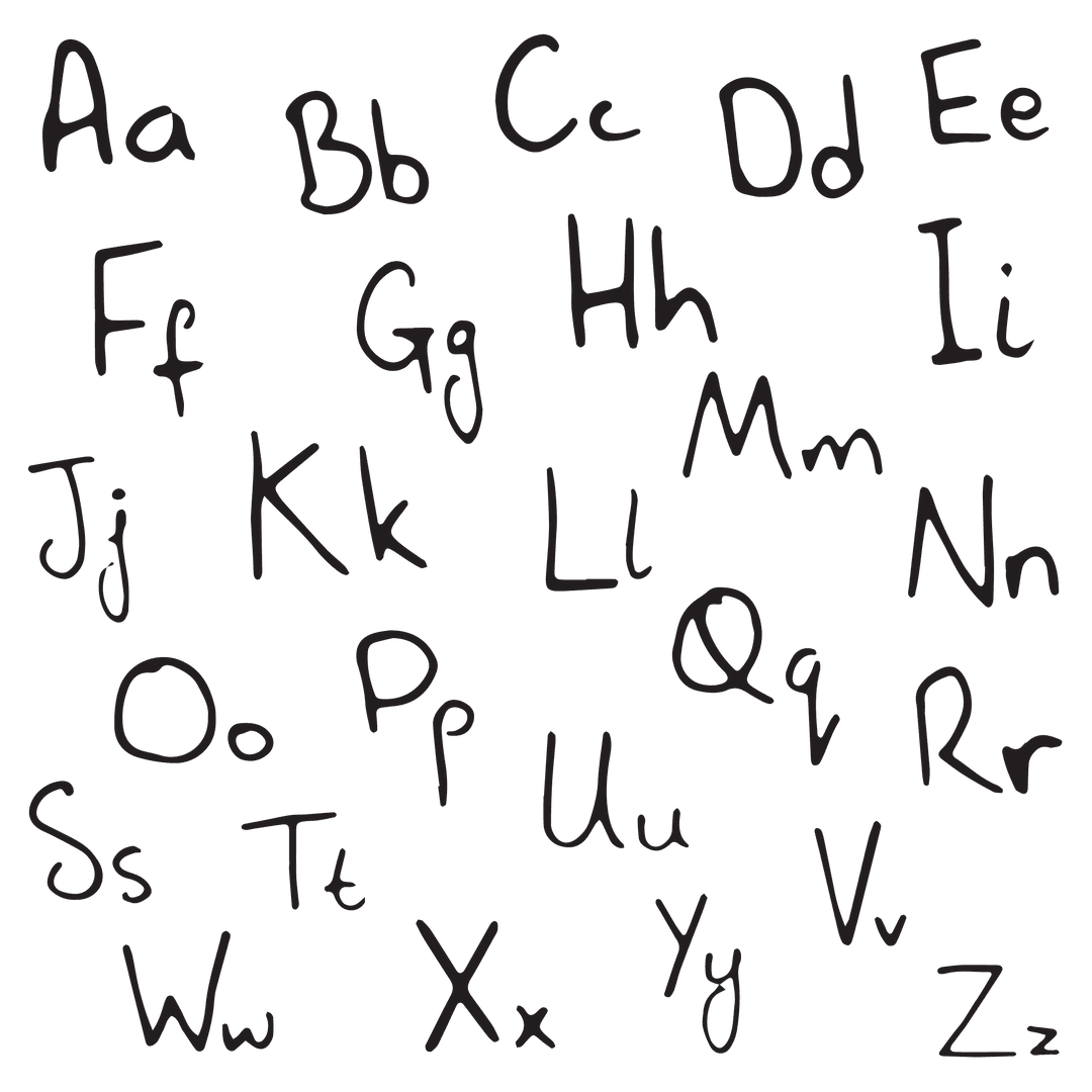 Handwritten Alphabet Lowercase Uppercase Transparent Background