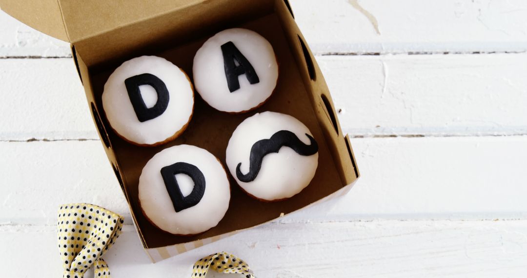 Father's Day Cupcakes with Dad Lettering and Mustache Icing Art - Free Images, Stock Photos and Pictures on Pikwizard.com