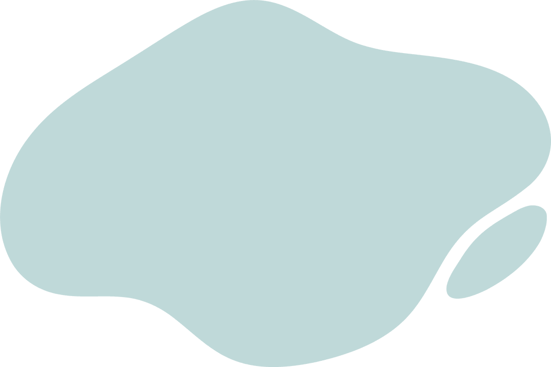 Abstract Light Cyan Fluid Blob with Transparent Background