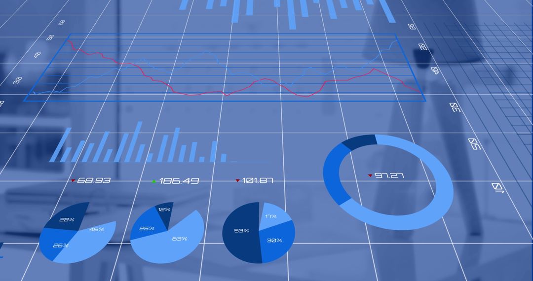 Financial Data Visualization on Modern Office Desk