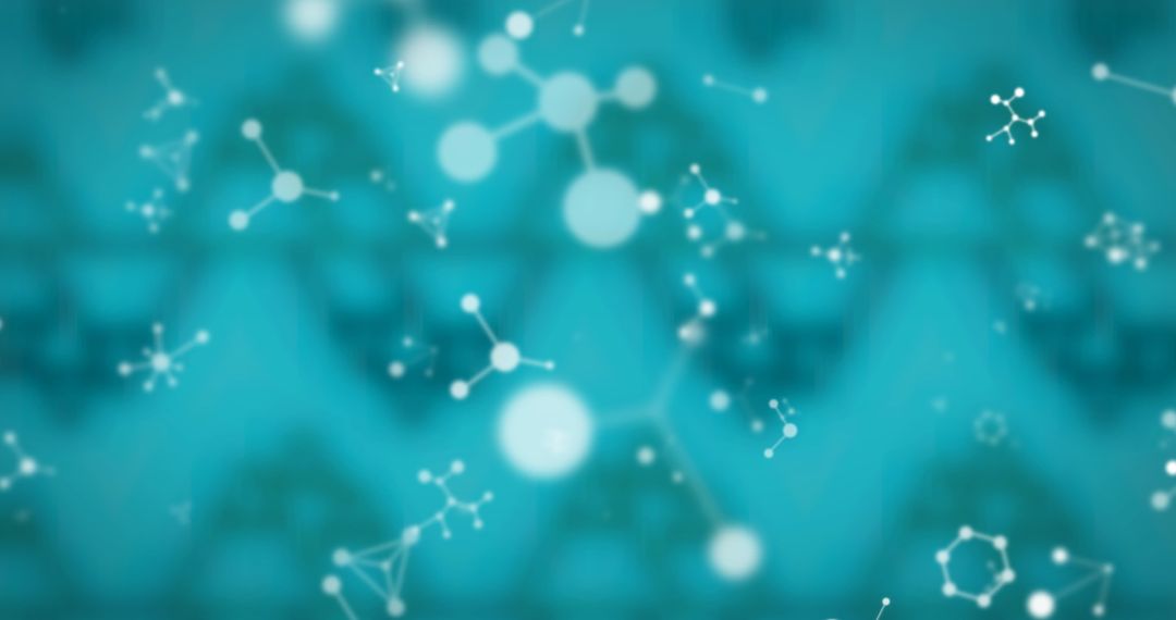 Abstract Molecular Structures on Blue Background