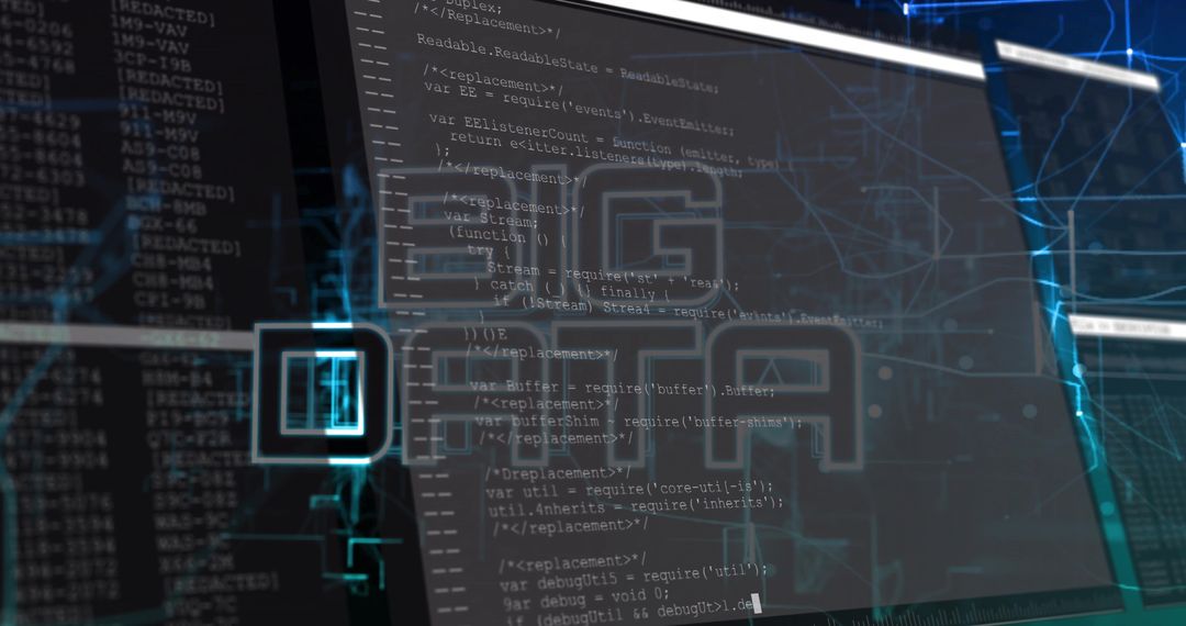 Futuristic Digital Interface with Big Data Visualizations