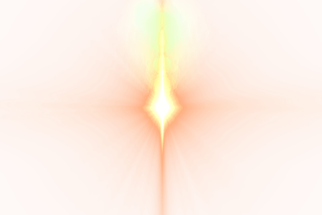 Digital Glowing Light Spot with Illuminated Trails on Transparent Background