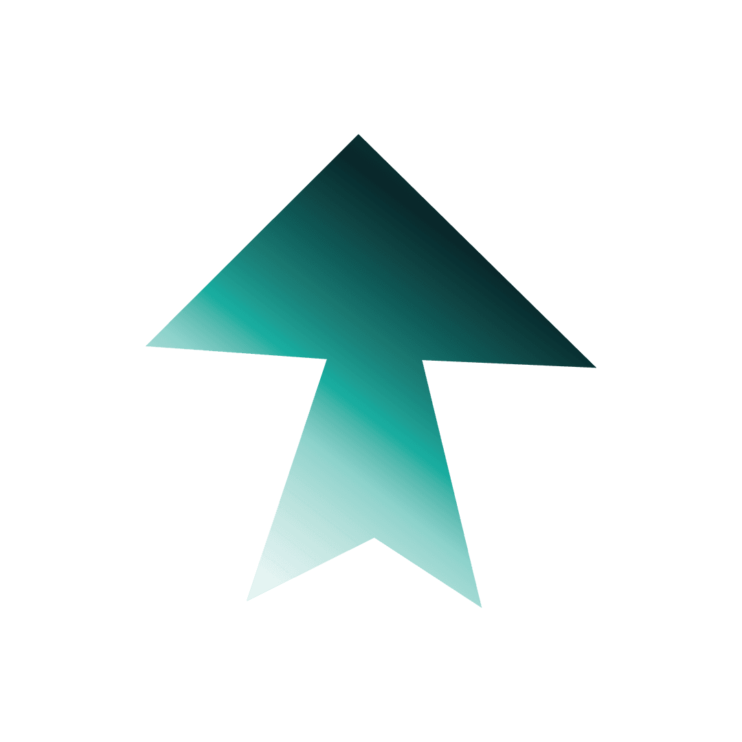 Transparent Teal Arrow Symbol on Black Background