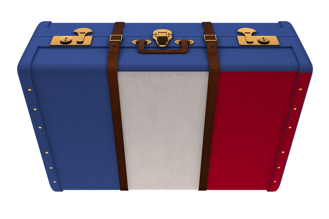 Suitcase with French Flag Illustration on Transparent Background - Download Free Stock Images Pikwizard.com