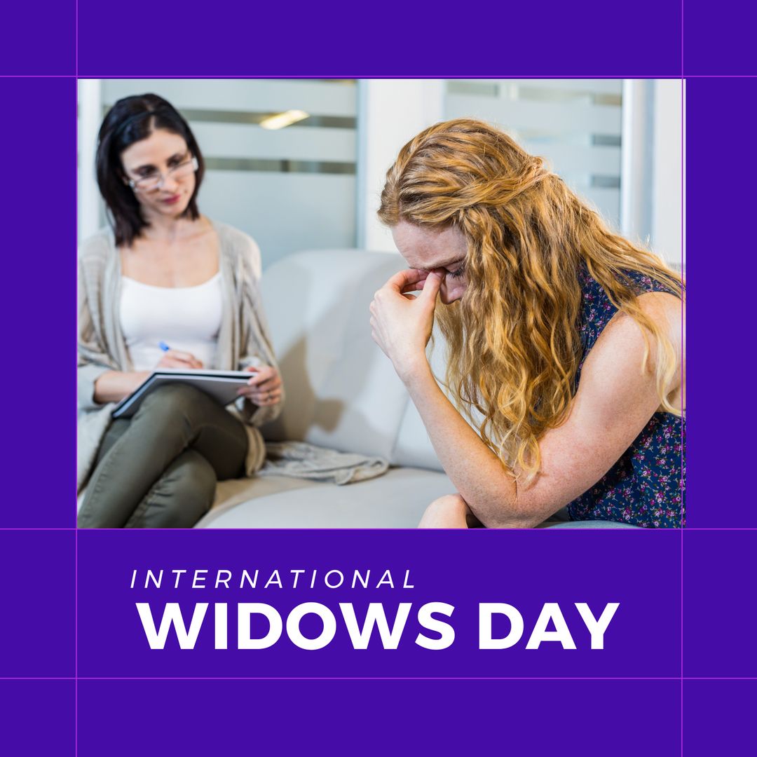 Counselor Supporting Woman on International Widows Day