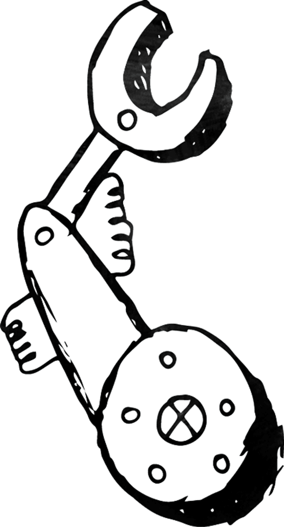 Transparent Industrial Wrench Illustration