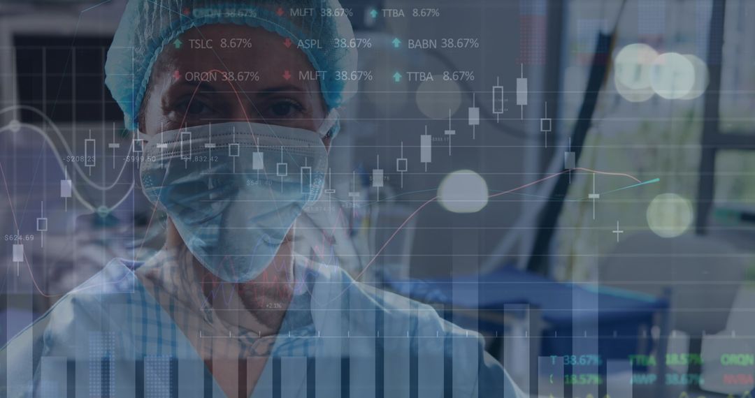 Doctor Analyzing Healthcare Data with Technology Interface