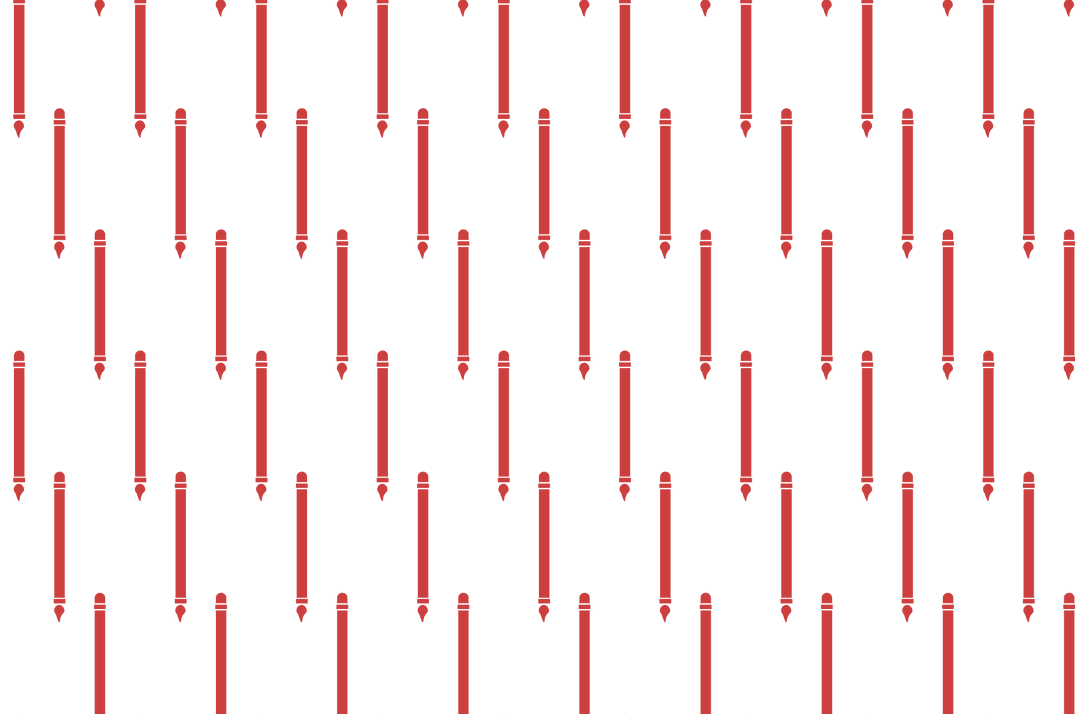 Vector Pattern of Red Pens on Transparent Background