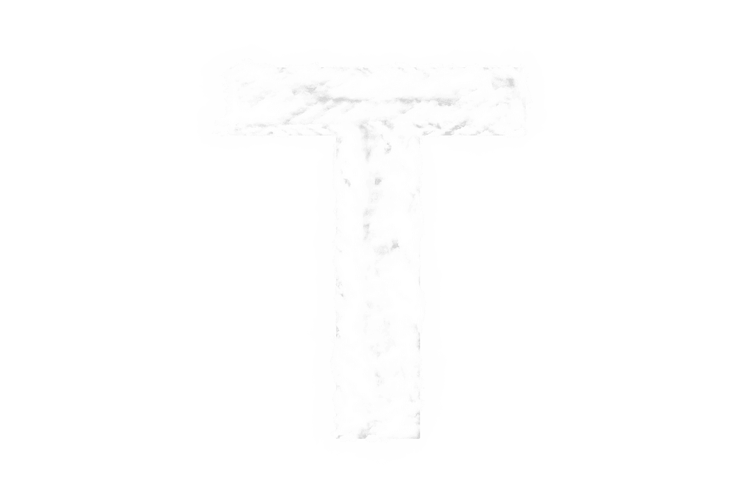 Cloud T Letter on Transparent Background Illustration