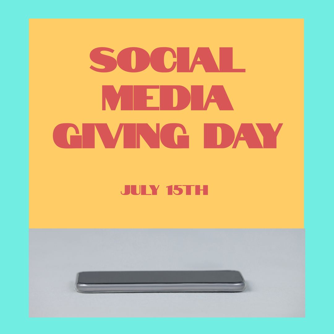 Social Media Giving Day Announcement with Smartphone Background