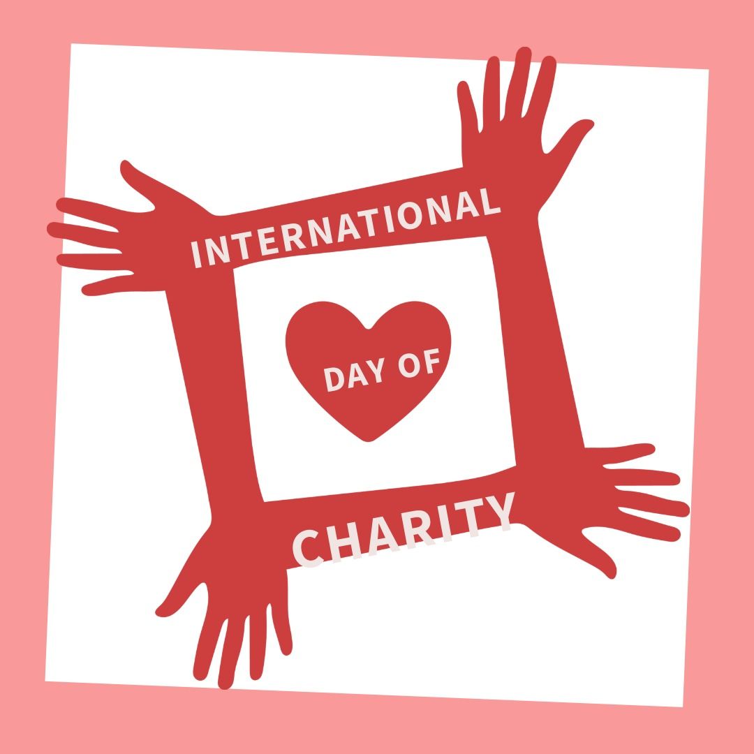 Illustration of hands formed in square shape with heart shape and international day of charity text - Download Free Stock Templates Pikwizard.com