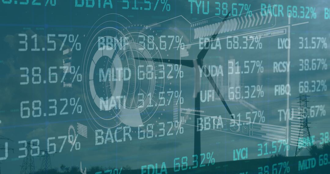 Digitally Generated Composites of Data and Renewable Energy Icons