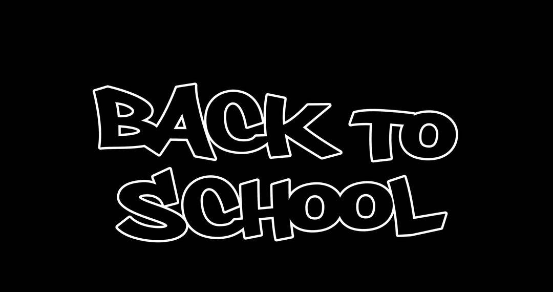 Back to School Chalkboard Style Typography on Black