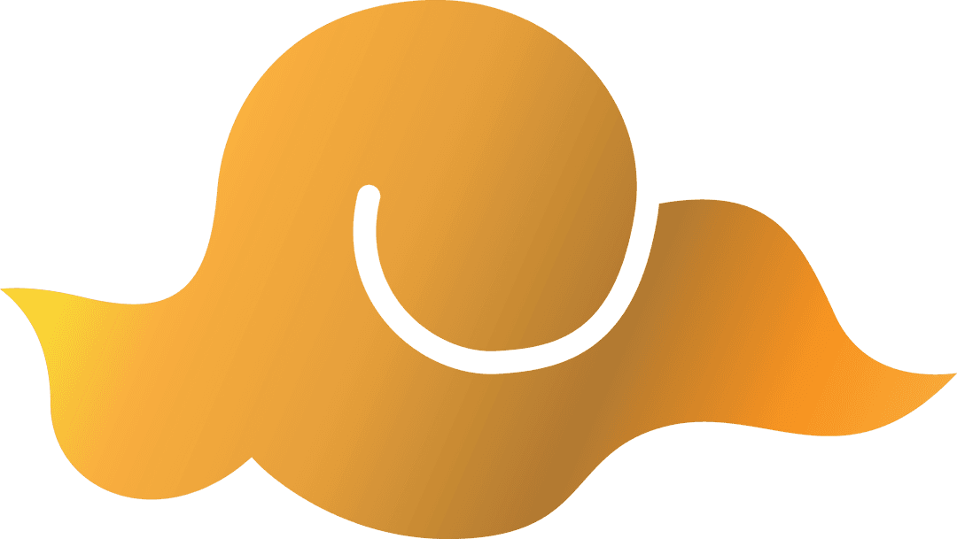 Abstract Yellow Swirl Design on Transparent Background