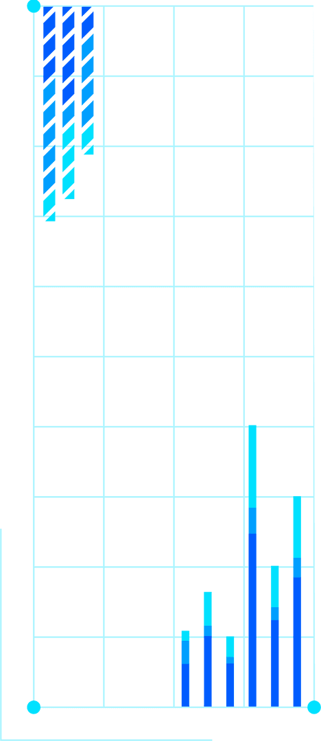 Modern transparent flat histogram with blue tones for analytics