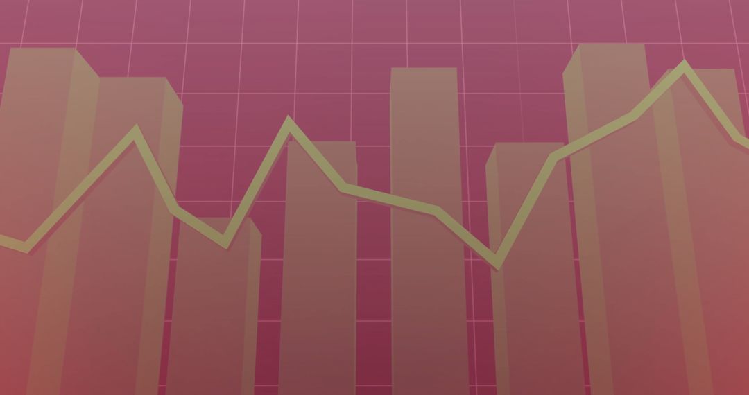 Dynamic Financial Graphs on Gradient Red Background