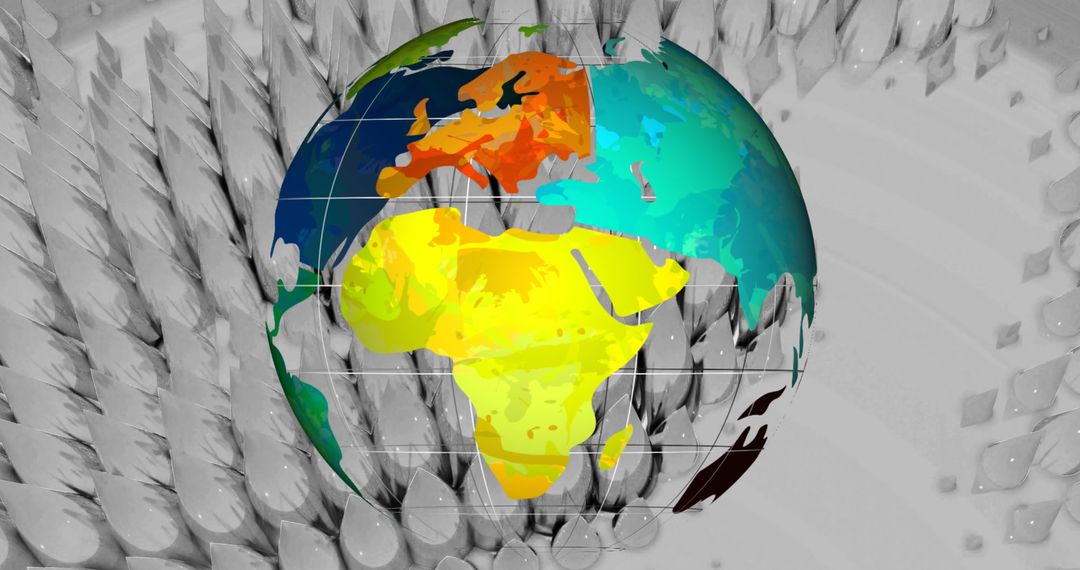 Colorful Globe with Kaleidoscopic Background