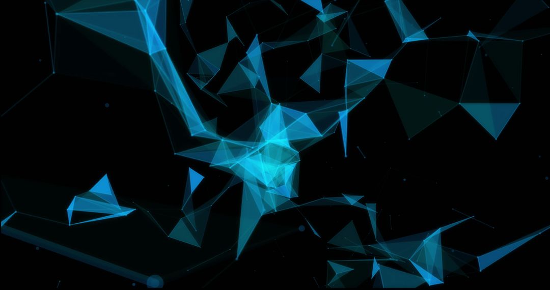 Abstract Blue Geometric Shapes in Digital Transformation Theme