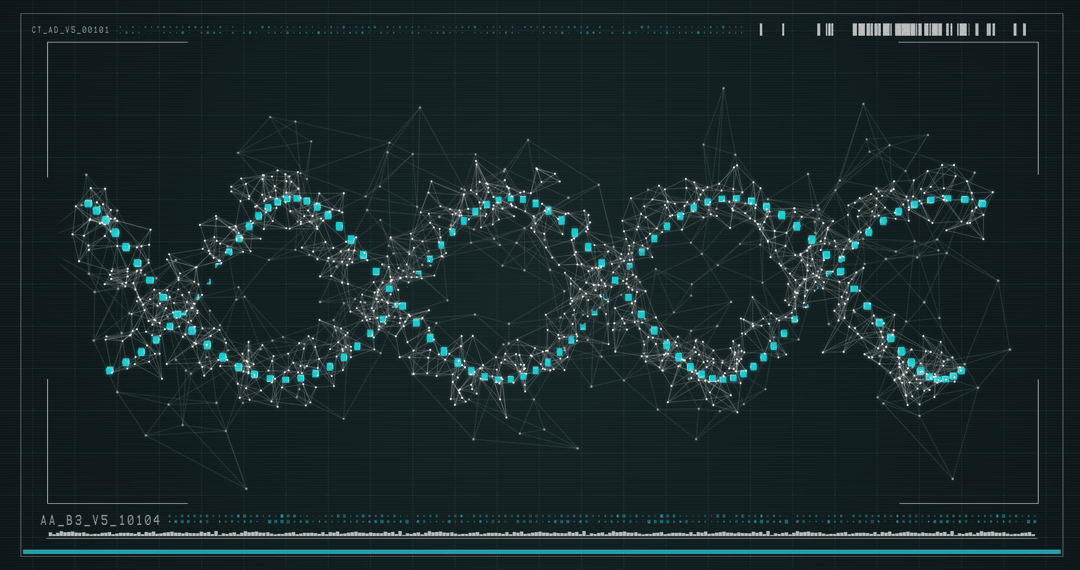 Transparent DNA Sequence Art on Digital Screen