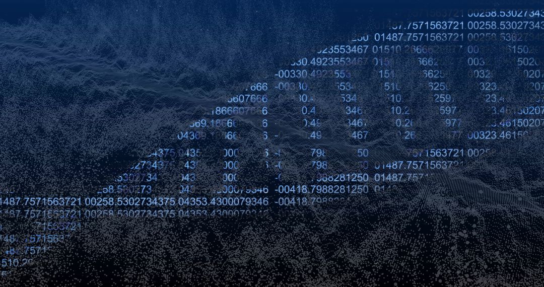 Digital Code Waveforms Over Futuristic Grid Landscape