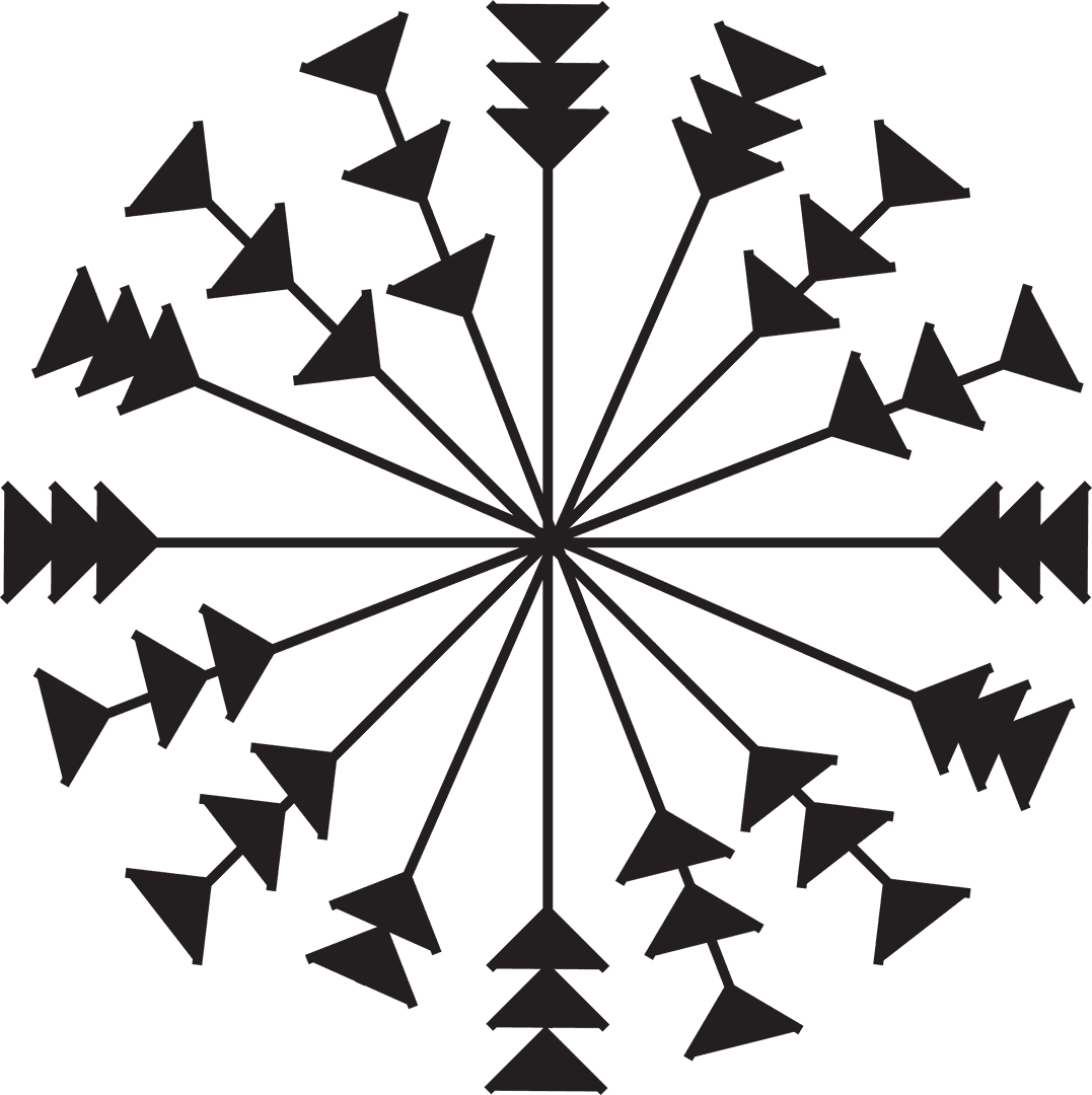 Symmetrical arrow pattern on transparent background